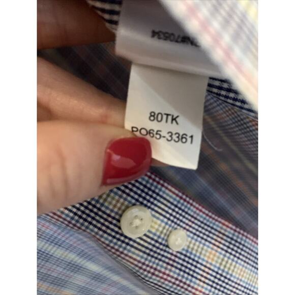 Orvis Shirt Mens Medium Blue Plaid Short Sleeve Button Down Casual Camp Outdoors - Picture 10 of 10